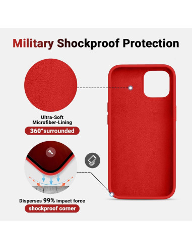 Gummibelagt Stöttåligt Skal iPhone 15 Pro Max - Röd