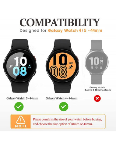 Heltäckande Skal Samsung Galaxy Watch 5 44mm 9H Härdat Glas