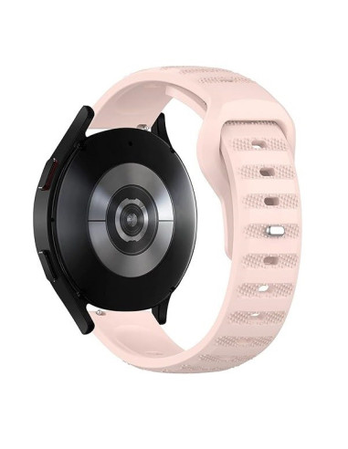 Rosa silikonarmband Titan's Grip 22mm sett från sidan med monterad smartwatch