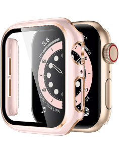 2in1 Stötdämpande Skal 9H Härdat Glas Apple Watch 38mm - Rosegold