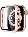2in1 Stötdämpande Skal 9H Härdat Glas Apple Watch 38mm - Rosegold