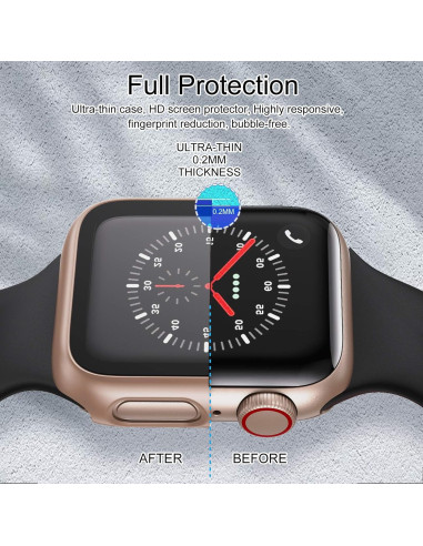 2in1 Stötdämpande Skal 9H Härdat Glas Apple Watch 42mm - Rosegold