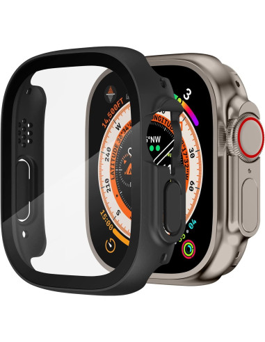 2in1 Stötdämpande Skal 9H Härdat Glas Apple Watch Ultra 1/2 (49mm) - Svart