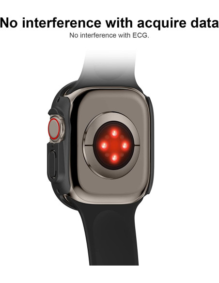 2in1 Stötdämpande Skal 9H Härdat Glas Apple Watch Ultra 1/2 (49mm) - Svart