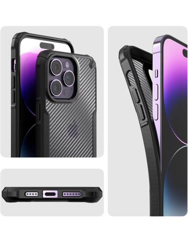 Stöttåligt Skal med Transparent Karbondesign Legend iPhone 14 Pro Max
