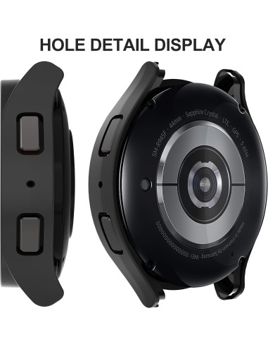 2in1 Stötdämpande Skal 9H Härdat Glas Galaxy Watch 6 44mm - Svart