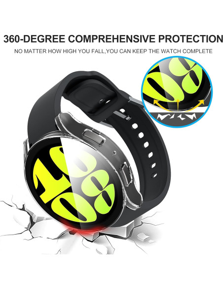 2in1 Stötdämpande Skal 9H Härdat Glas Galaxy Watch 6 40mm - Transparent