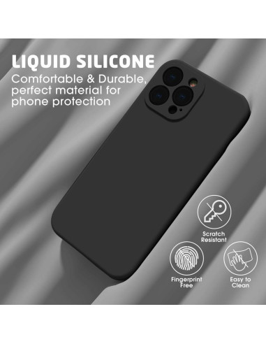 iPhone 11 Pro Gummibelagd Mattsvart Skal Kameraskydd Liquid - Svart