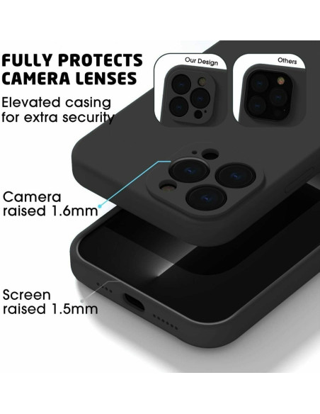 iPhone 11 Pro Gummibelagd Mattsvart Skal Kameraskydd Liquid - Svart