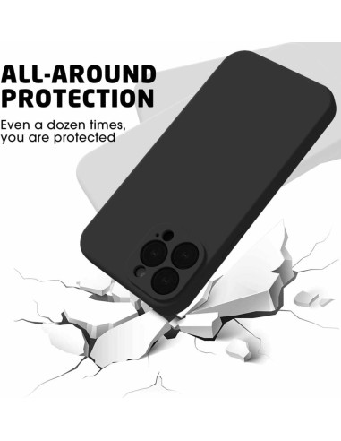 iPhone 12 Pro Max Gummibelagd Mattsvart Skal Kameraskydd Liquid - Svart