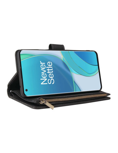 OnePlus 9 Multifunktionellt Plånboksfodral Zipper 8-Fack