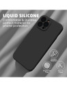 iPhone 15 Pro Gummibelagd Mattsvart Skal Kameraskydd Liquid - Svart