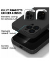 iPhone 15 Pro Gummibelagd Mattsvart Skal Kameraskydd Liquid - Svart