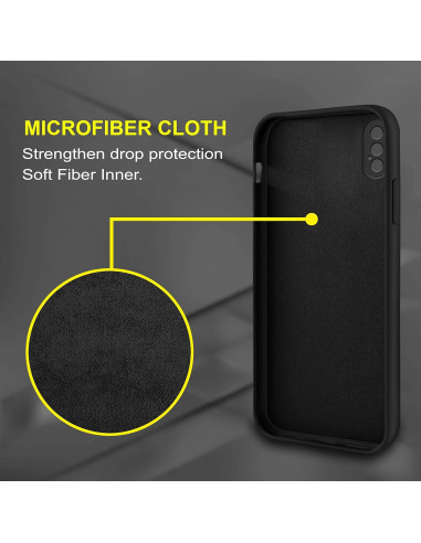 iPhone X / XS Gummibelagd Mattsvart Skal Kameraskydd Liquid - Svart