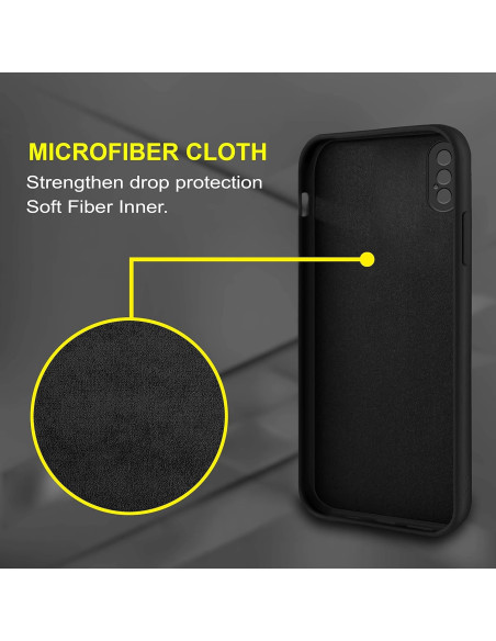 iPhone X / XS Gummibelagd Mattsvart Skal Kameraskydd Liquid - Svart