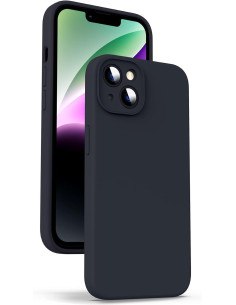 iPhone 13 Gummibelagd Mattsvart Skal Kameraskydd Liquid - Svart