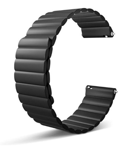 Svart loopdesign armband med magnetlås, sett från sidan