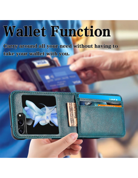4-FACK Plånboksfodral Samsung Z Flip 5 - Grön