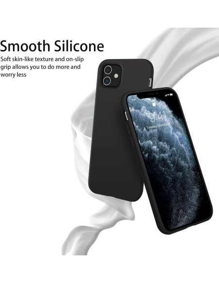 iPhone 11 Gummibelagd Mattsvart Silikon Skal