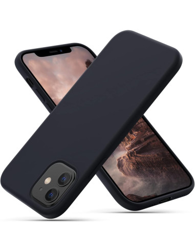 iPhone 12 Pro Max Gummibelagd Mattsvart Silikon Skal