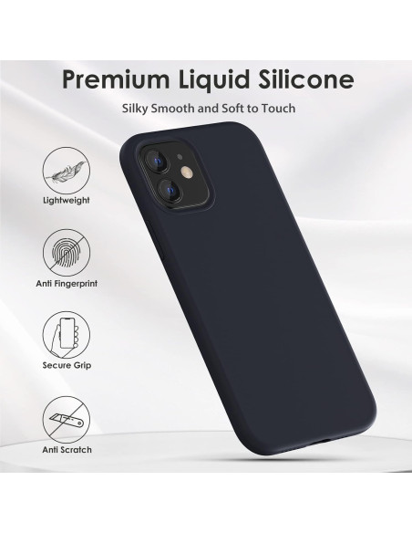 iPhone 12 Pro Max Gummibelagd Mattsvart Silikon Skal