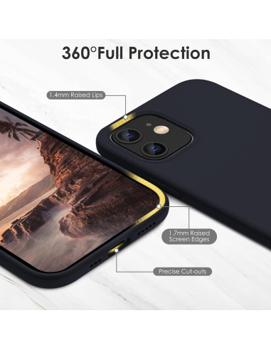 iPhone 12 Pro Max Gummibelagd Mattsvart Silikon Skal