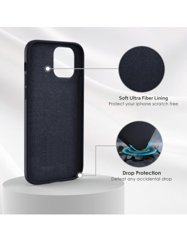 iPhone 12 Pro Max Gummibelagd Mattsvart Silikon Skal