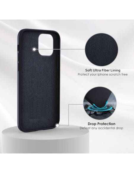 iPhone 12 Pro Max Gummibelagd Mattsvart Silikon Skal