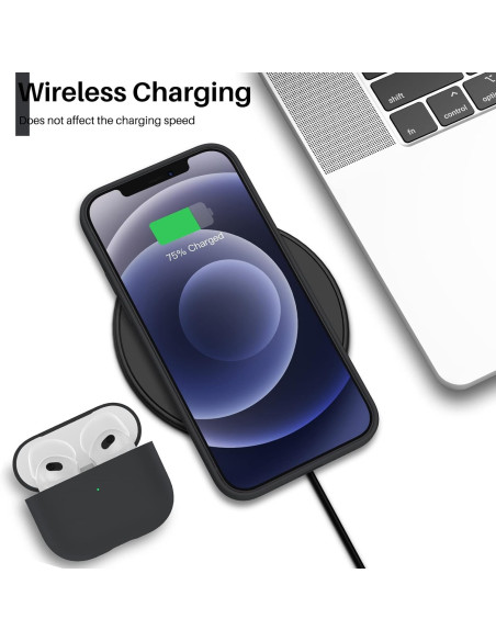iPhone 12 Pro Max Gummibelagd Mattsvart Silikon Skal