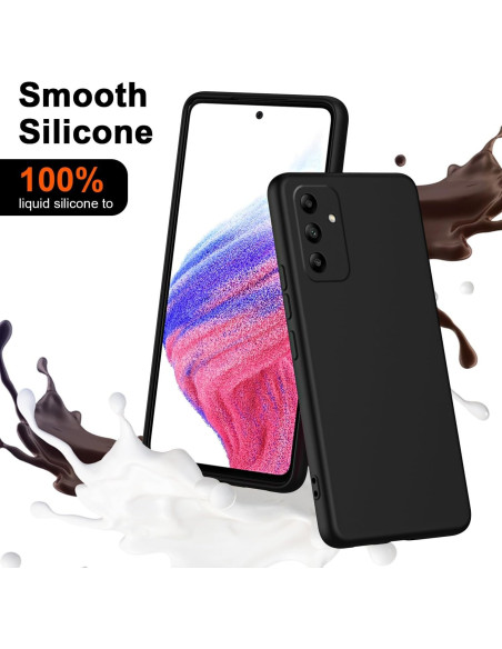 Samsung A05s Gummibelagd Mattsvart Skal Kameraskydd Liquid - Svart