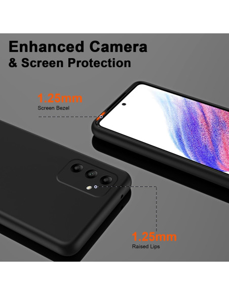 Samsung A05s Gummibelagd Mattsvart Skal Kameraskydd Liquid - Svart