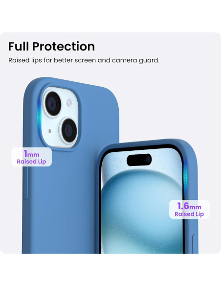 Gummibelagt Stöttåligt Skal iPhone 15 Plus - Blå