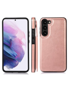 Samsung S24 Stöttåligt Skal Korthållare 3-FACK Flippr - Roseguld