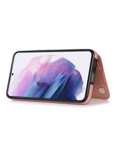Samsung S24 Stöttåligt Skal Korthållare 3-FACK Flippr - Roseguld