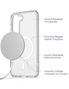 Samsung S23 Transparent Stötdämpande Skal MagSafe-Kompatibelt 2