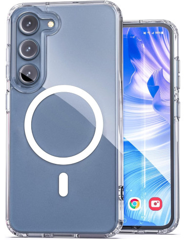 Samsung S23 Plus Transparent Stötdämpande Skal MagSafe-Kompatibelt