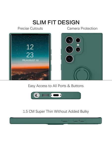 Samsung S23 Ultra Stöttåligt Skal med Ringhållare CamShield