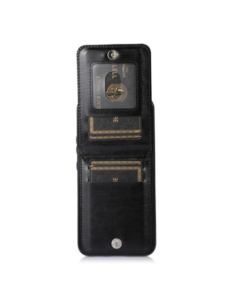 Samsung S24 Plus Mobilskal Korthållare 5-FACK Retro V3 - Svart