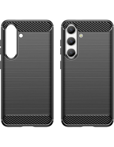 Samsung S24 SlimCarbon-skal i TPU, visat bakifrån med fokus på kamerautskärning och textur