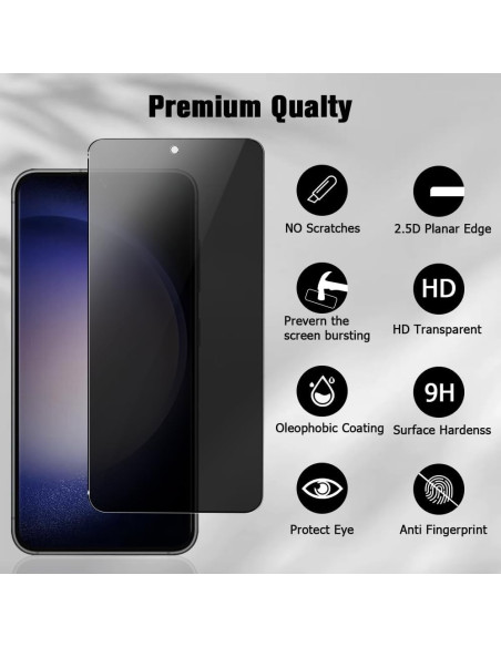Samsung S23 FE Privacy Härdat glas 0.26mm 2.5D 9H