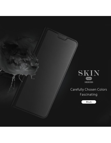Svart fodral för Samsung S24 Plus, sett från sidan med slät yta