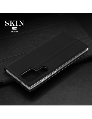 Svart Dux Ducis Skin Pro Series mobilskal för Samsung S24 Ultra, visat från sidan med slät yta och kamerautskärning
