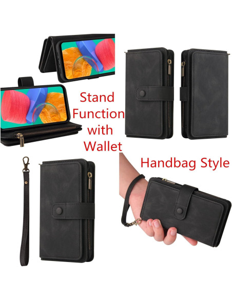 iPhone 12 / 12 Pro Multifunktionellt Plånboksfodral Zip 13-Fack