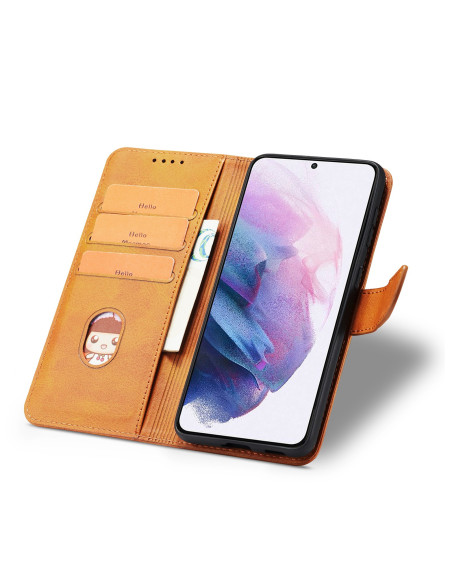 Plånboksfodral Konstskinn 4-FACK Samsung S24 - Ljusbrun