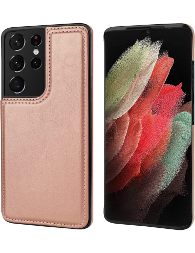 Samsung S24 Ultra Stöttåligt Skal Korthållare 3-FACK Flippr - Roseguld