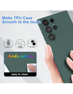 Samsung S24 Ultra Gummibelagd Mattgrönt Skal Kameraskydd Liquid - Grön 2