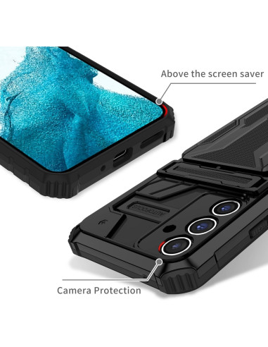 Samsung S24 Plus Stöttåligt Skal Kickstand &amp; Kortfack ThinArmor V3