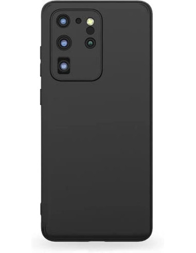 Samsung S20 Ultra Gummibelagd Mattsvart Skal Kameraskydd Liquid - Svart