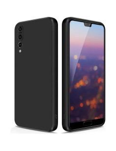 Huawei P30 Pro Gummibelagd Mattsvart Silikon Skal Kameraskydd Liquid - Svart