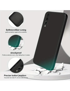 Huawei P30 Pro Gummibelagd Mattsvart Silikon Skal Kameraskydd Liquid - Svart 2